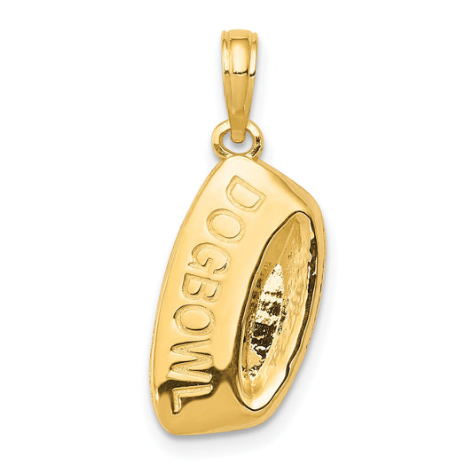 10K Yellow Gold 10K Dog Bowl Pendant