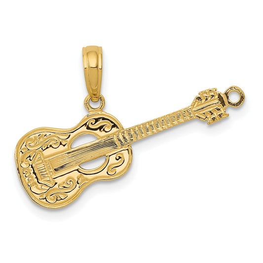 10K Yellow Gold 10K Guitar Pendant