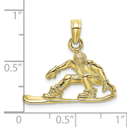 10K Yellow Gold 10K Snowboarder Charm