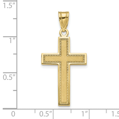 10K Yellow Gold 10K Large Satin Cross Pendant