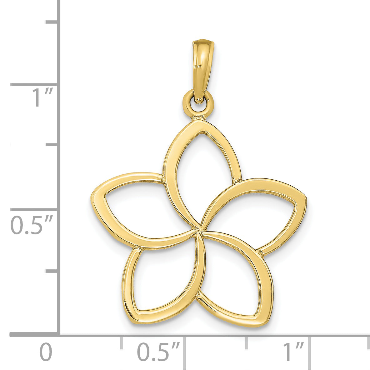 10K Yellow Gold Polished Cut Out Flower Pendant