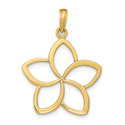 10K Yellow Gold Polished Cut Out Flower Pendant
