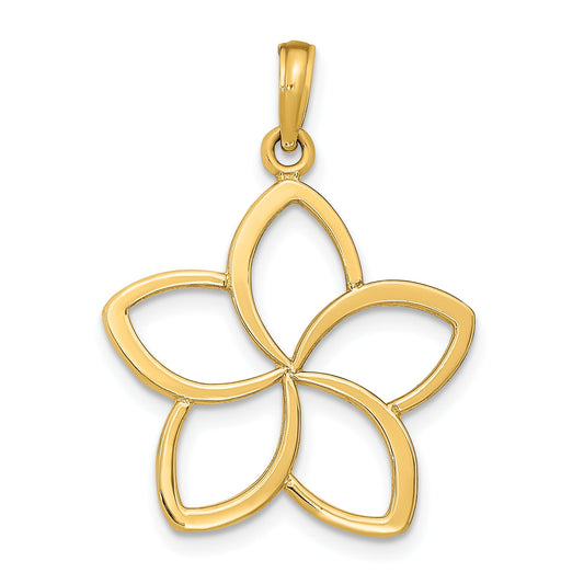 10K Yellow Gold Polished Cut Out Flower Pendant