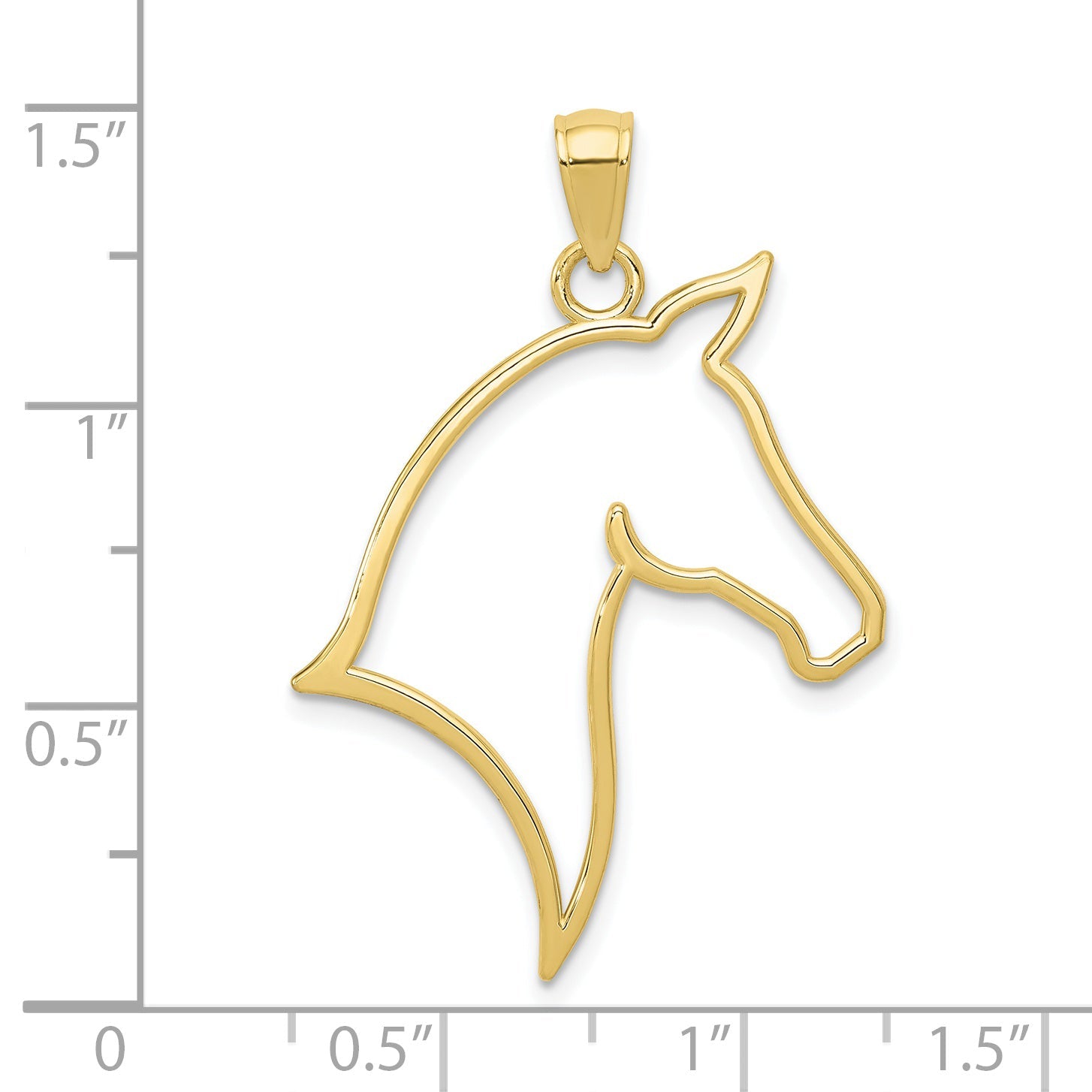 10K Yellow Gold Horse Head Pendant
