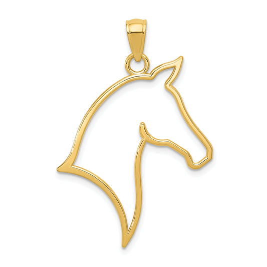 10K Yellow Gold Horse Head Pendant