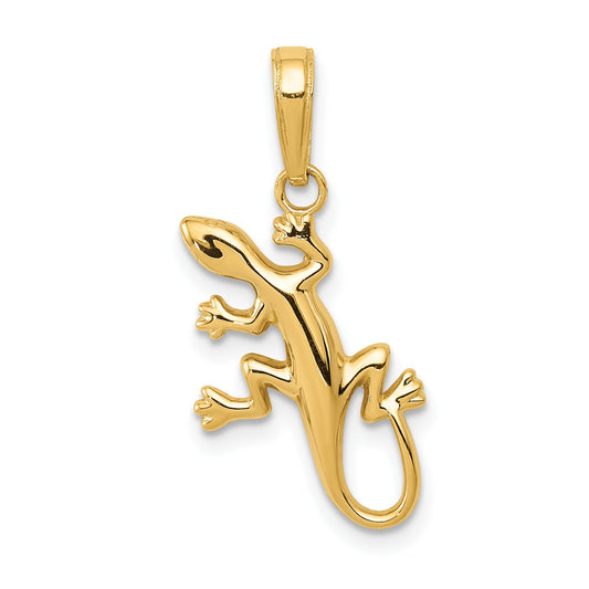 10K Yellow Gold Gecko Pendant