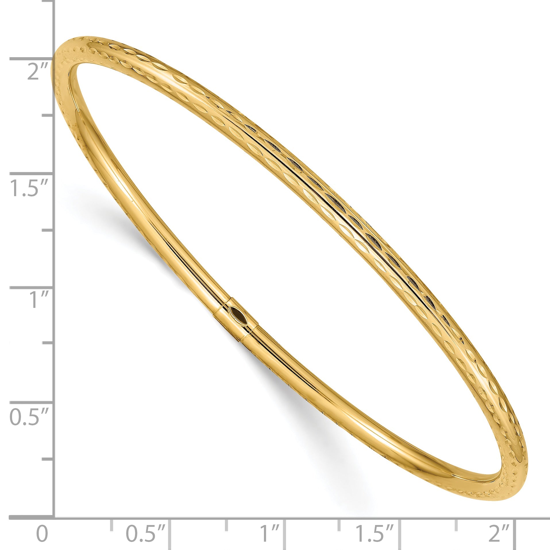 10K Yellow Gold 3mm Diamond-Cut Tube Slip-On Bangle