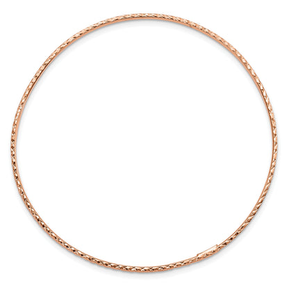 10K Rose Gold 1.5mm Diamond-Cut Slip-On Bangle Bracelet
