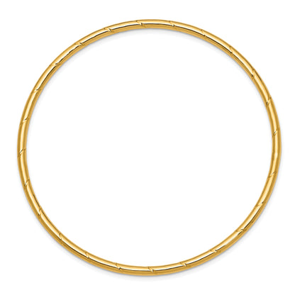 10K Yellow Gold 2.5mm Grooved Slip-On Bangle
