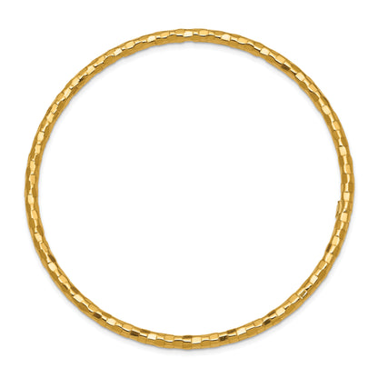 10K Yellow Gold Polished Textured Slip-On Bangle Bracelet
