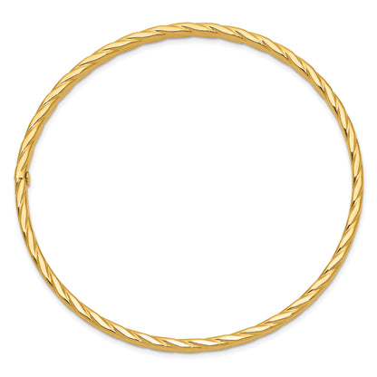 10K Yellow Gold 10K 4mm Textured Twist Slip-On Bangle