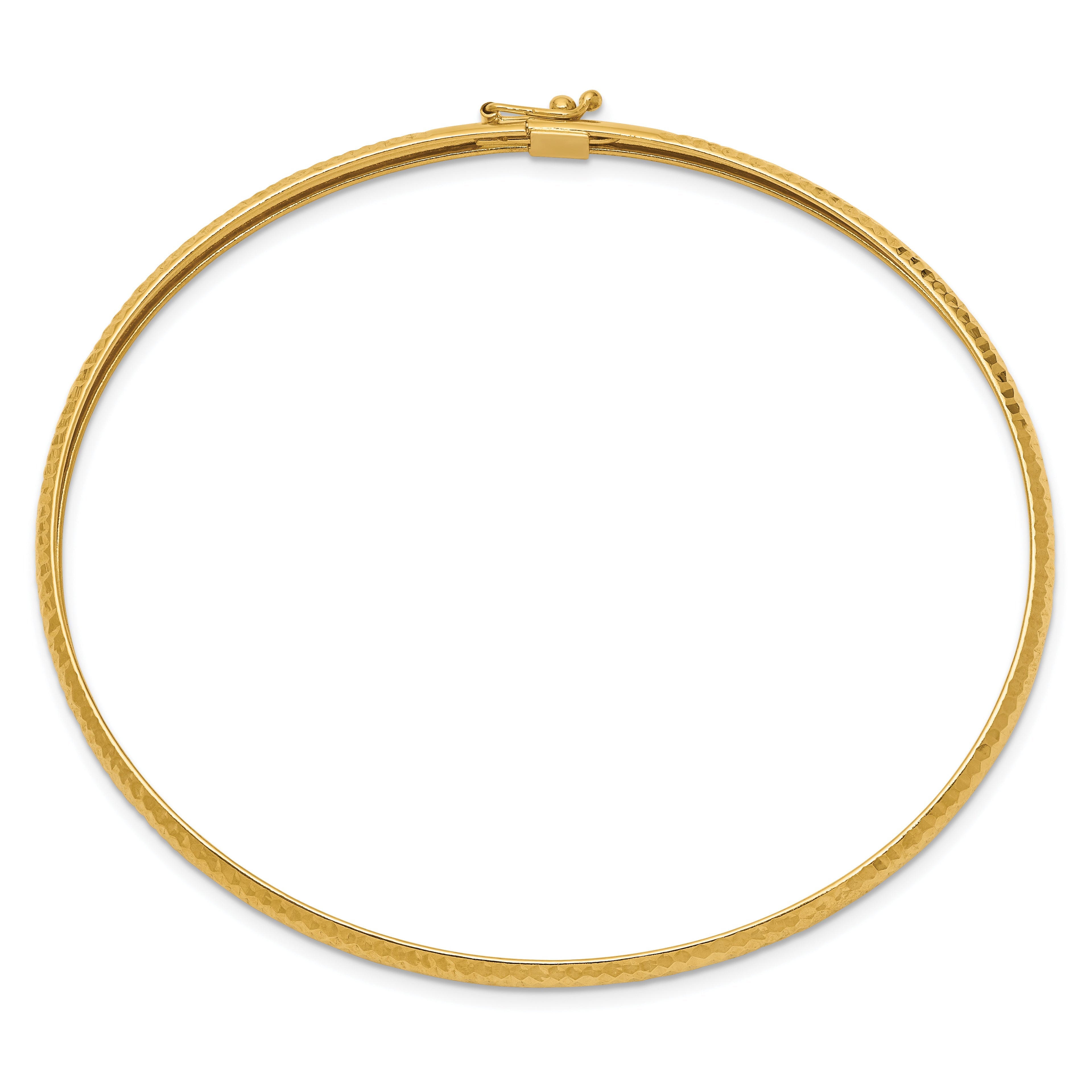 10K Yellow Gold Textured Flexible Bangle