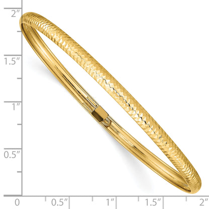 10K Yellow Gold Textured Flexible Bangle