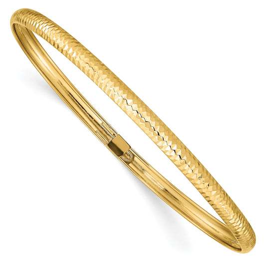 10K Yellow Gold Textured Flexible Bangle