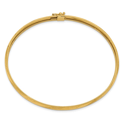 10K Yellow Gold Twisted Diamond-Cut Flexible Bangle