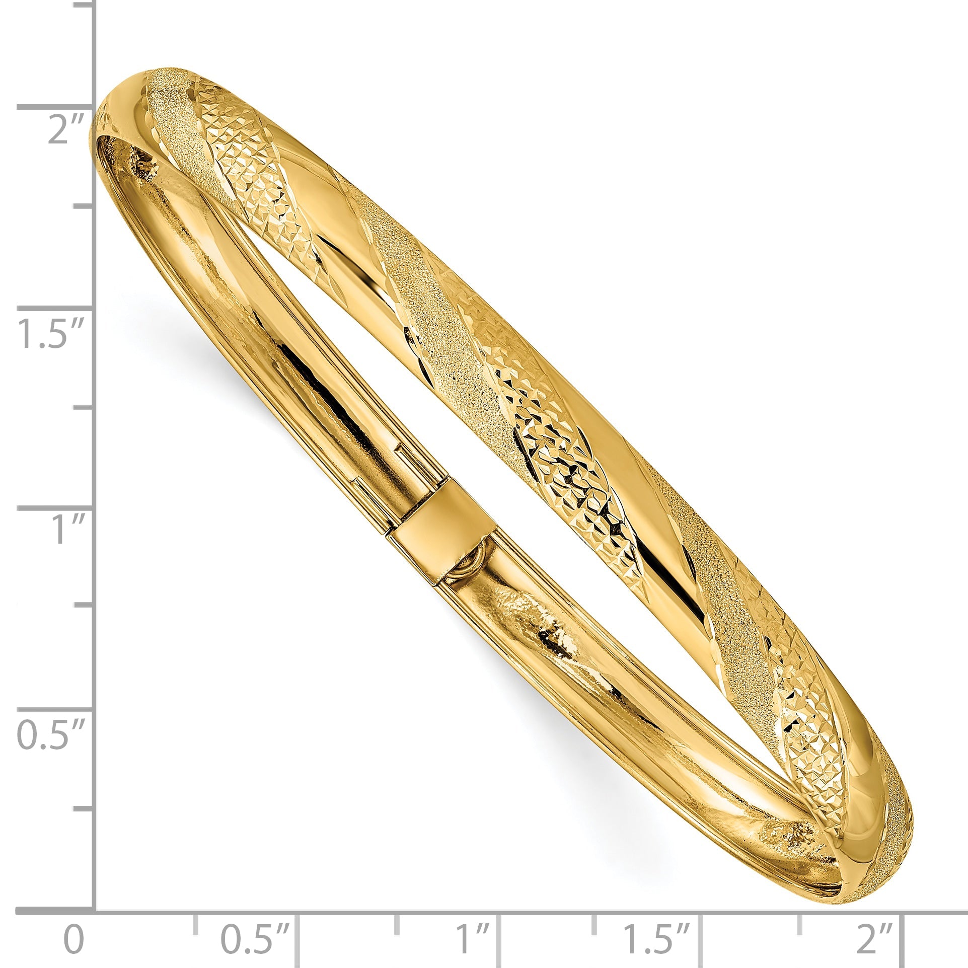 10K Yellow Gold Twisted Diamond-Cut Flexible Bangle