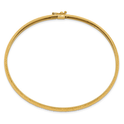 10K Yellow Gold Textured Flexible Bangle