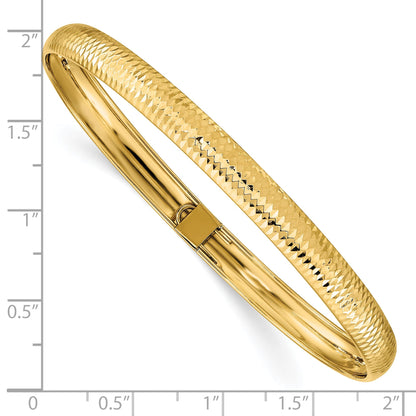 10K Yellow Gold Textured Flexible Bangle