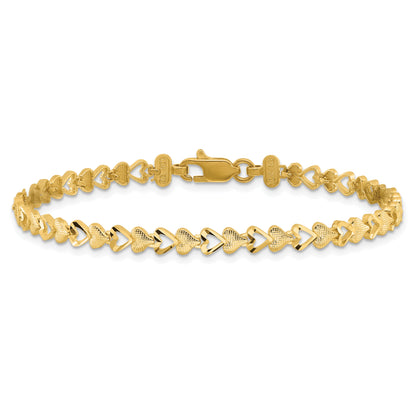 10K Yellow Gold Heart Bracelet