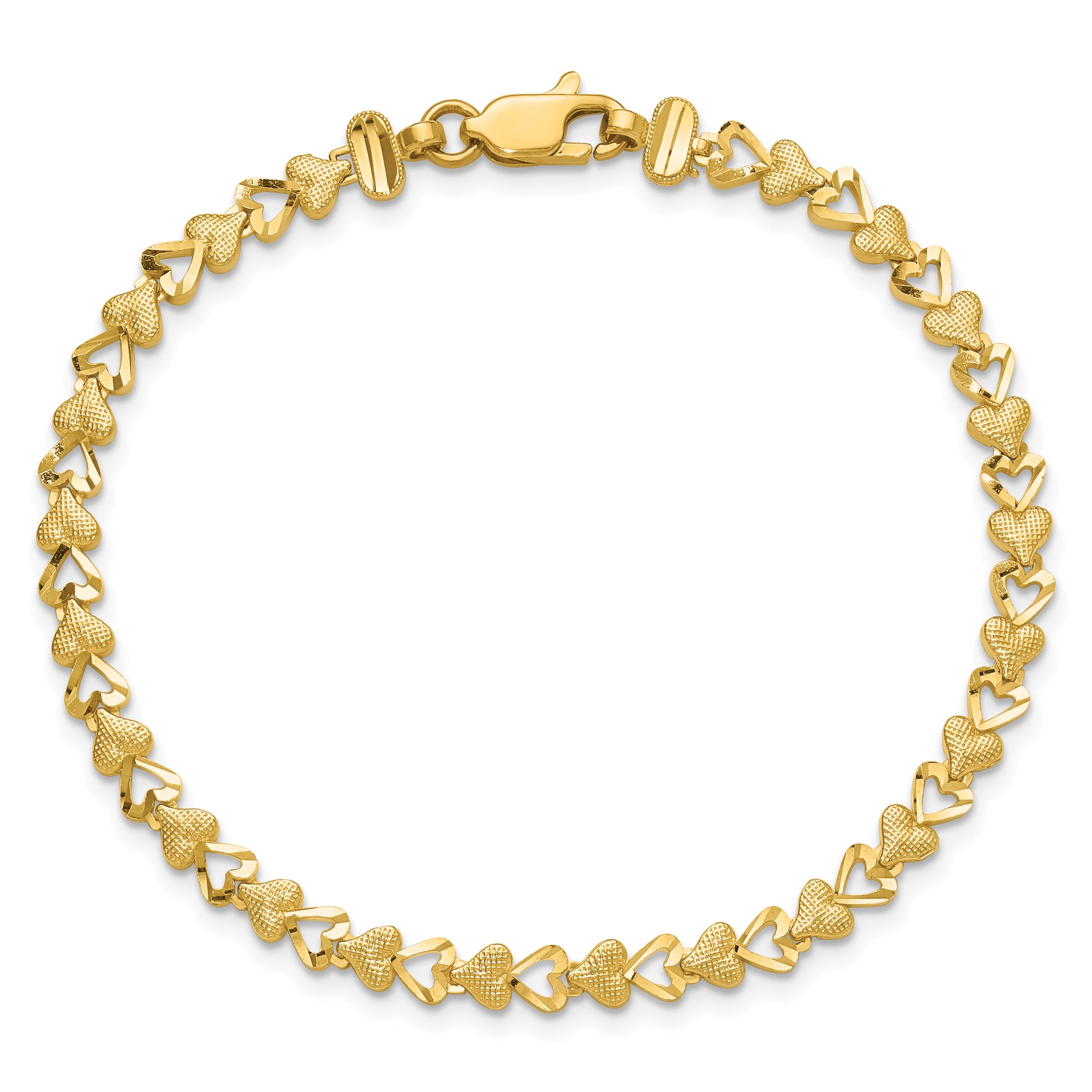 10K Yellow Gold Heart Bracelet