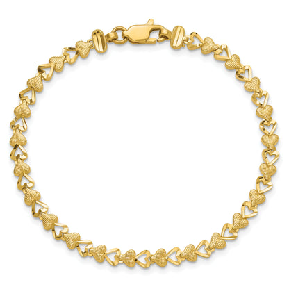 10K Yellow Gold Heart Bracelet