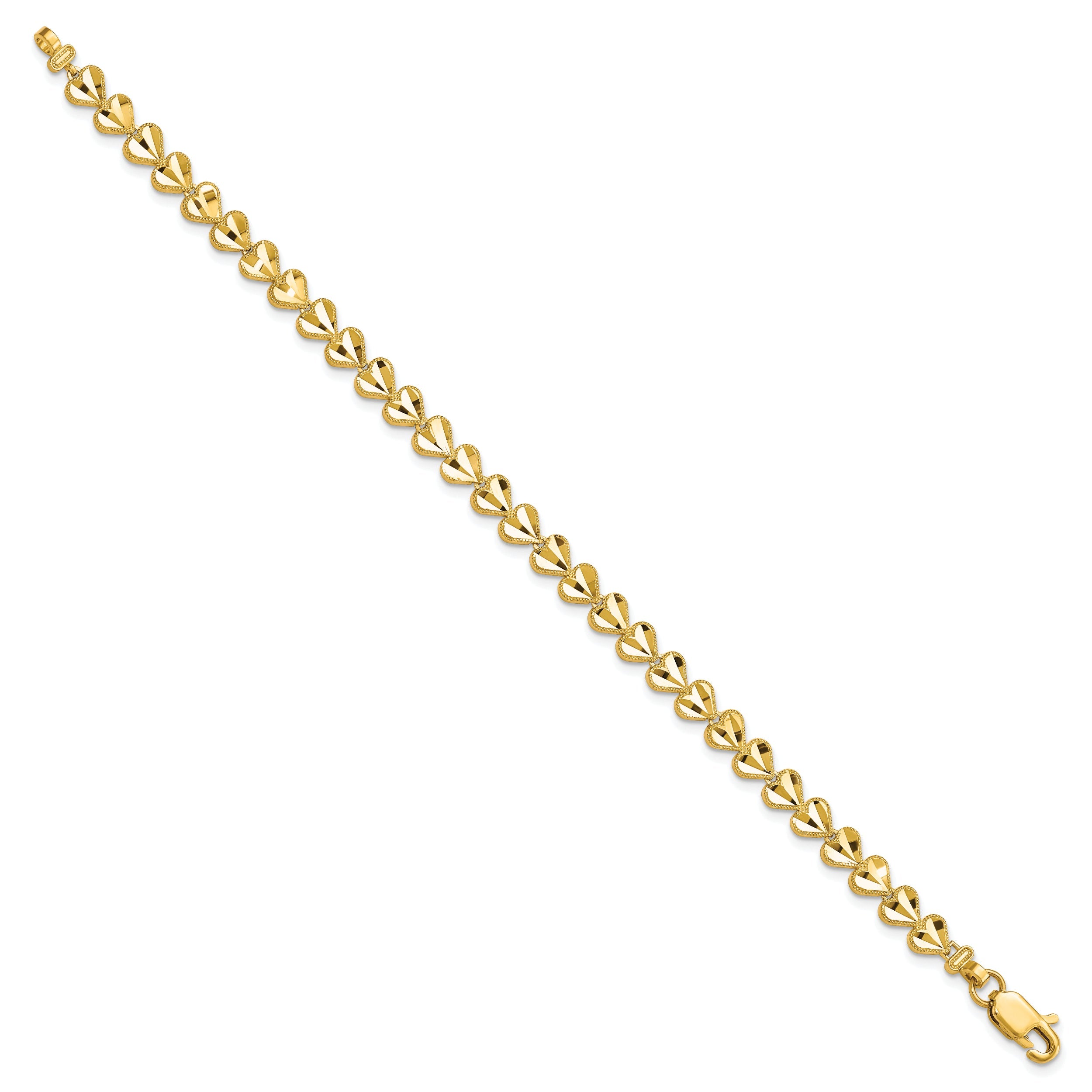 10K Yellow Gold Heart Bracelet