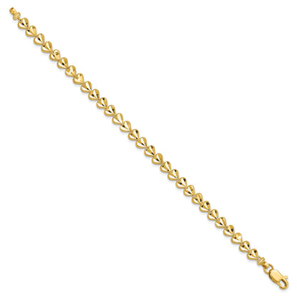 10K Yellow Gold Heart Bracelet