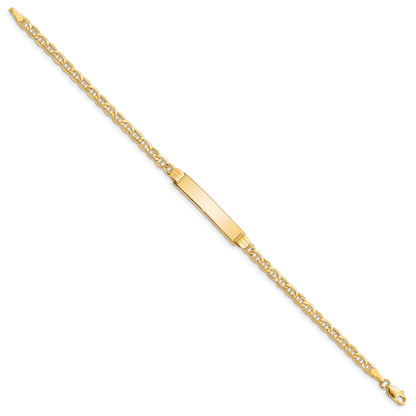10K Yellow Gold Semi-Solid Anchor Link Id Bracelet