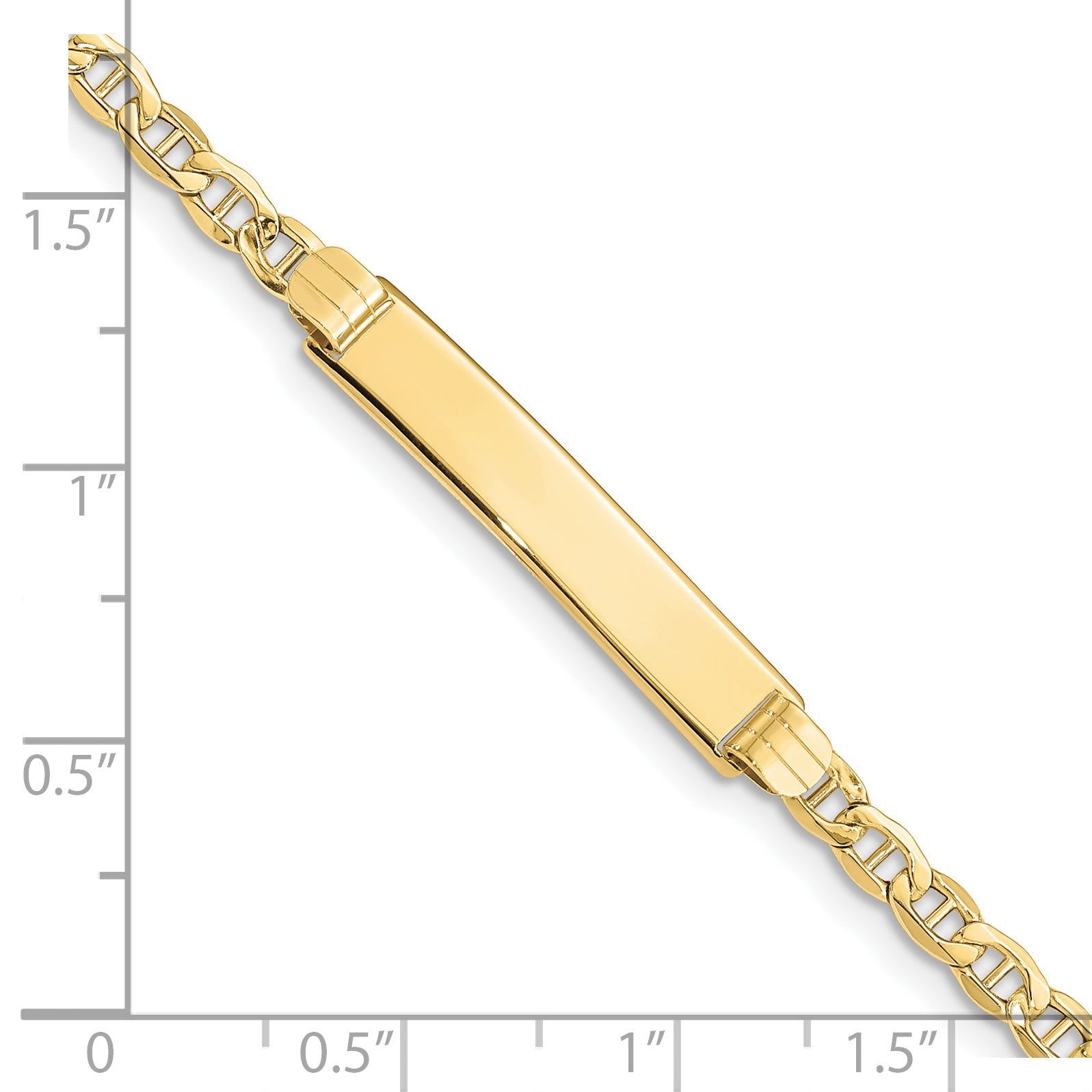 10K Yellow Gold Semi-Solid Anchor Link Id Bracelet