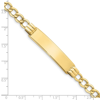 10K Yellow Gold Semi-Solid Curb Link Id Bracelet