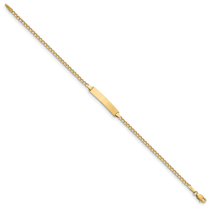 10K Yellow Gold Semi-Solid Curb Link Id Bracelet