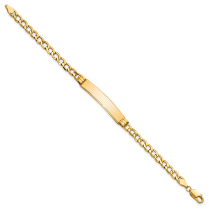 10K Yellow Gold Semi-Solid Curb Link Id Bracelet