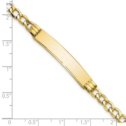 10K Yellow Gold Semi-Solid Curb Link Id Bracelet