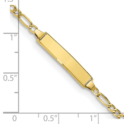 10K Yellow Gold Semi-Solid Figaro Link Id Bracelet