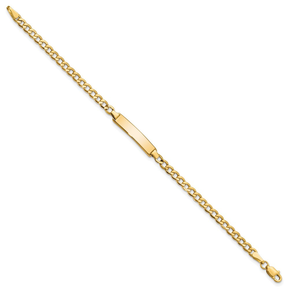 10K Yellow Gold Semi-Solid Curb Link Id Bracelet