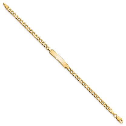 10K Yellow Gold Semi-Solid Curb Link Id Bracelet