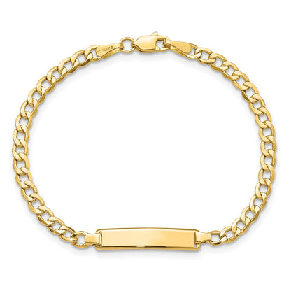 10K Yellow Gold Semi-Solid Curb Link Id Bracelet