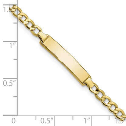 10K Yellow Gold Semi-Solid Curb Link Id Bracelet