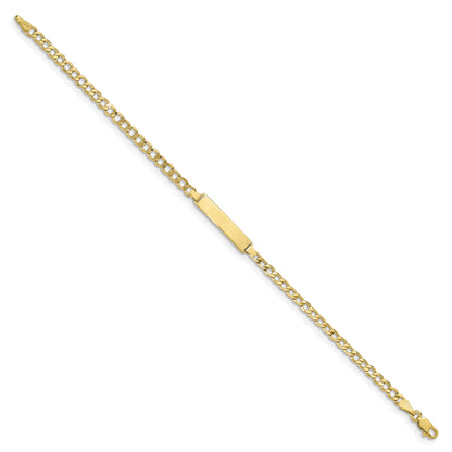 10K Yellow Gold Semi-Solid Curb Link Id Bracelet