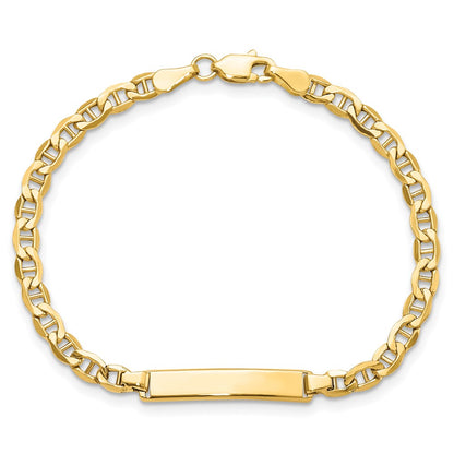10K Yellow Gold Semi-Solid Anchor Link Id Bracelet