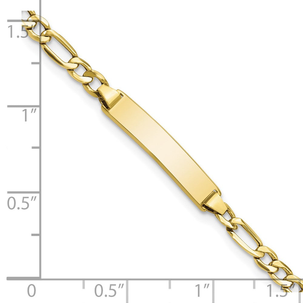 10K Yellow Gold Semi-Solid Figaro Link Id Bracelet