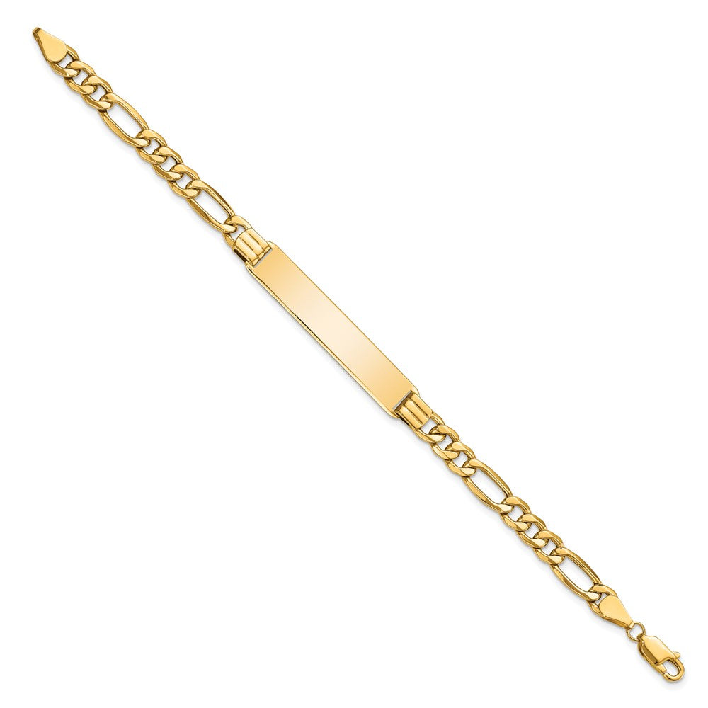 10K Yellow Gold Semi-Solid Figaro Link Id Bracelet