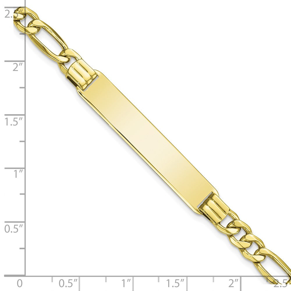 10K Yellow Gold Semi-Solid Figaro Link Id Bracelet