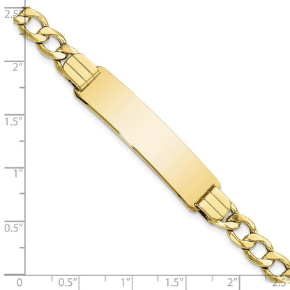 10K Yellow Gold Semi-Solid Curb Link Id Bracelet