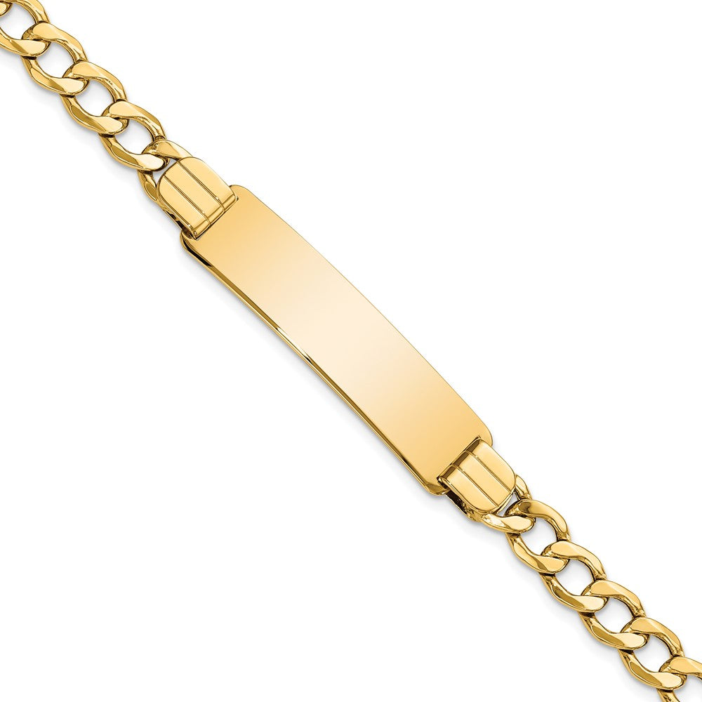 10K Yellow Gold Semi-Solid Curb Link Id Bracelet