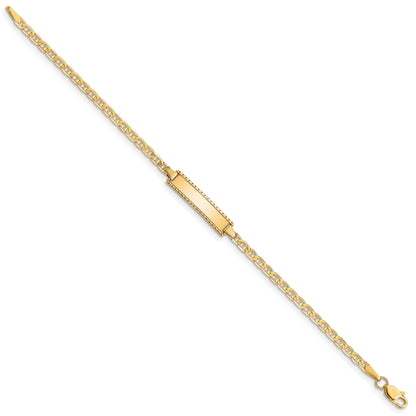 10K Yellow Gold Flat Anchor Link Id Bracelet