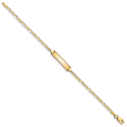10K Yellow Gold Figaro Link Id Bracelet