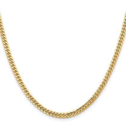 24 Inch 10K Yellow Gold 10K 3.5mm Solid Miami Cuban Chain Necklace