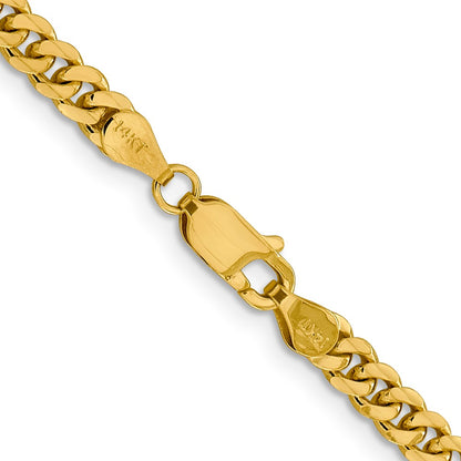 22 Inch 10K Yellow Gold 10K 4.25mm Solid Miami Cuban Chain Necklace