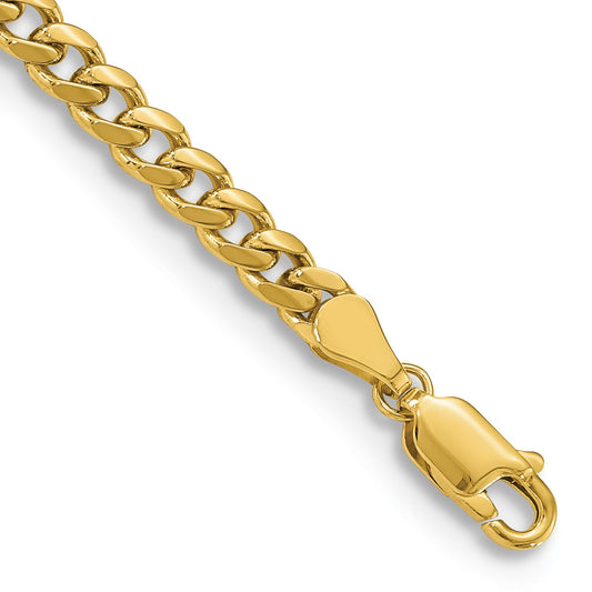 9 Inch 10K Yellow Gold 10K 4.25mm Solid Miami Cuban Chain Bracelet